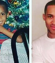 (left) Kadeem Trotter when he was just 5 years old; (right) Kadeem Trotter at 24-years old just before he was killed while running away from a police officer