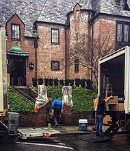 President Barack Obama's stay at the White House doesn't officially end until Friday, but he's already getting a head start on moving into his new home. Movers were spotted Tuesday afternoon pulling boxes out of an unmarked white truck at the site of the first family's post-White House digs in Washington's Kalorama neighborhood.