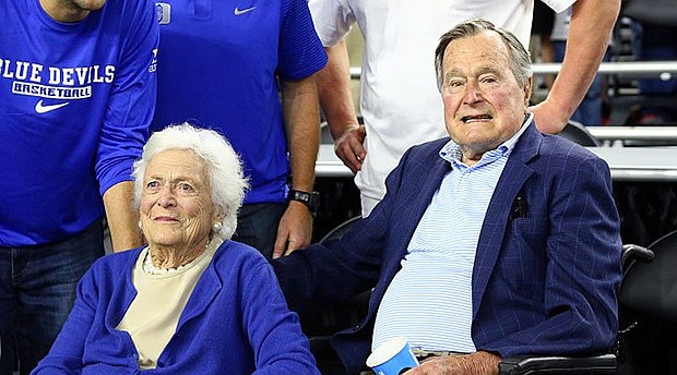 Former first couple George H. W. and Barbara Bush