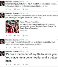 President Barack Obama tweeted the American people in his final hours as head of state promising to continue his work with them, and unveiling a new website.