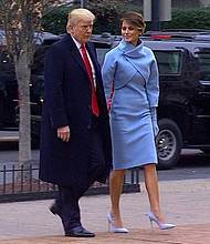 Melania and Donald Trump before inauguration