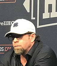 Jeff Bagwell at the Astros' Pep Rally for his Hall of Fame celebration