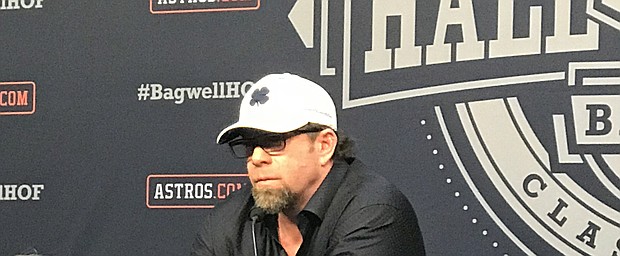 Jeff Bagwell at the Astros' Pep Rally for his Hall of Fame celebration