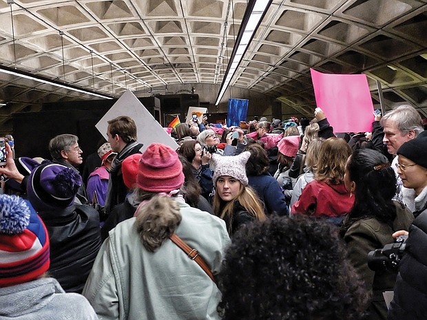 Marchers take to the streets 
of city and nation’s capital surrounding Trump inauguration