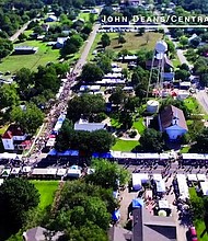 	Brenham area is about 75 miles northwest of downtown Houston, Texas. It's a nostalgic vision that Brenham-based Blue Bell Creameries imprinted on the minds of Texans for decades through its beloved commercials, which featured the Texas version of the American dream. Pictured are drone images of Brenham

