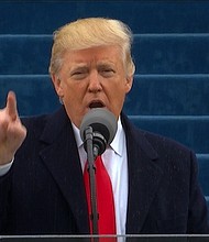 	Donald Trump gives inaugural address.