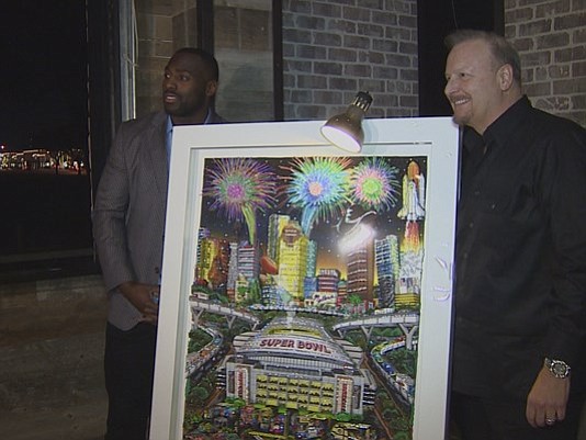 A Houston Texans star was out on the town Tuesday helping unveil a special piece of art made specifically for …