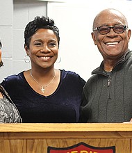 Zena Stephens poses for a photo after being sworn in as Texas’s first black female sheriff. Trevor Gonzalez