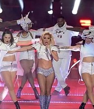 Lady Gaga performs during halftime of Super Bowl LI at NRG Stadium on Feb. 5.  