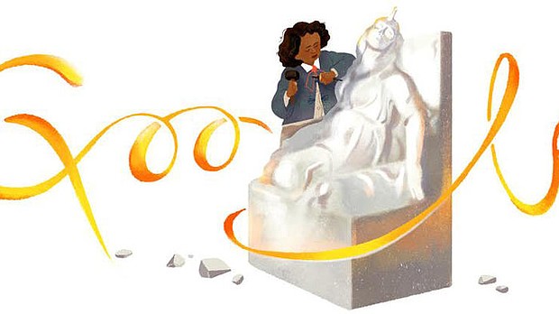 Google Doodle of sculptor Edmonia Lewis (image via Google)
