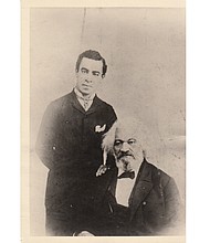 Norrell Family photo

Abolitionist and activist Frederick Douglass, right, is pictured with Charles Satchell Morris, the grandfather of Fox Elementary School librarian Faithe Norrell. Dr. Morris’ first wife, Anna, was Mr. Douglass’ granddaughter.