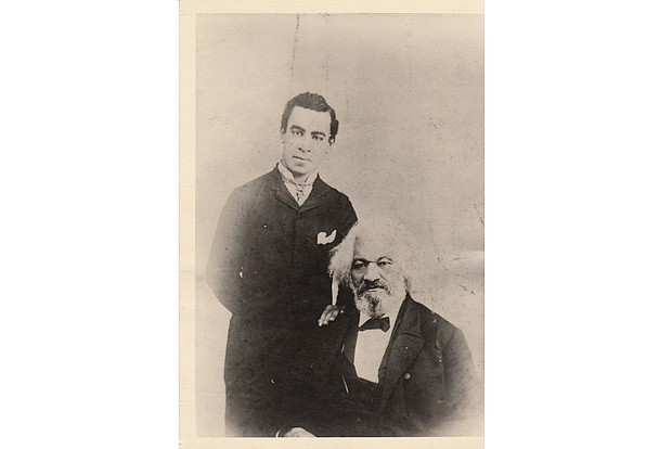 Norrell Family photo

Abolitionist and activist Frederick Douglass, right, is pictured with Charles Satchell Morris, the grandfather of Fox Elementary School librarian Faithe Norrell. Dr. Morris’ first wife, Anna, was Mr. Douglass’ granddaughter.