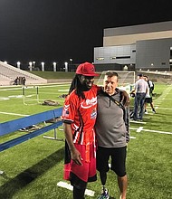 Former Indianapolis Colts running back Joseph Addai and Houston Sharpstown High School graduate 