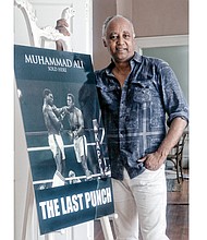 Richmond native and director Jesse Vaughan, who has won 28 Emmy Awards for his work, displays the poster from his latest project, “The Last Punch,” which will premiere Tuesday, Feb. 28, at the Byrd Theater in Carytown as part of the Richmond International Film Festival.