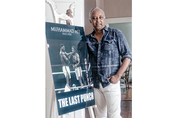 Richmond native and director Jesse Vaughan, who has won 28 Emmy Awards for his work, displays the poster from his latest project, “The Last Punch,” which will premiere Tuesday, Feb. 28, at the Byrd Theater in Carytown as part of the Richmond International Film Festival.