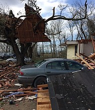 Tornado damage in the Wharton area