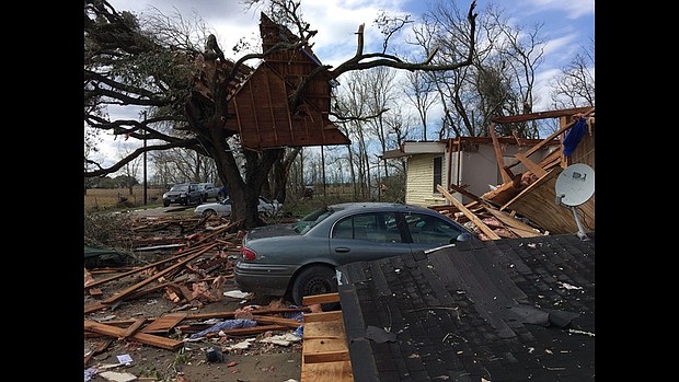 Tornado damage in the Wharton area
