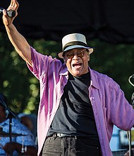 
Singer Al Jarreau reacts to an appreciative audience at the 2016 Richmond Jazz Festival last August.