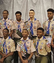 The newly awarded Eagle Scouts of Troop #242