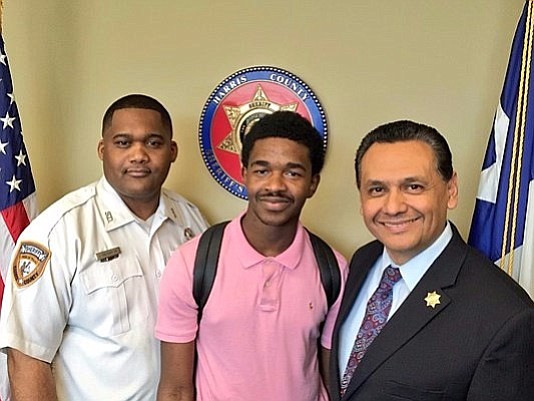 A brave teenager got a big honor from none other than the brave men and women in blue.