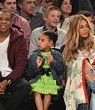 Jay-Z, Blue Ivy, and Beyonce 