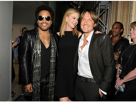 Actress Nicole Kidman and musician Lenny Kravitz.