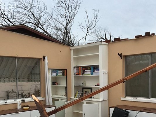 "I just spoke to a pregnant woman who says she and her husband narrowly missed their roof beam falling on their bed in Alamo Heights"