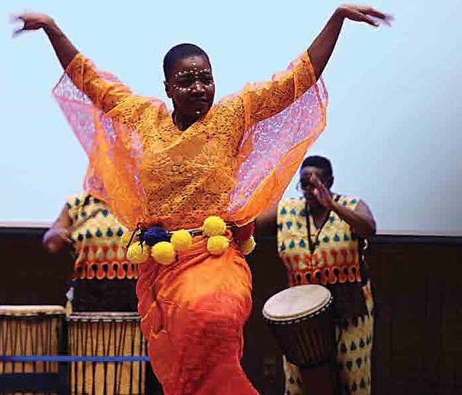 Unidentified dancers and musicians rejoice in song and movement as they honor Black History Month at Northwestern University. Photo courtesy of Northwestern University Student Aairs Marketing Team.