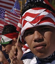 Luis Navarro and other protesters/Jensen Walker/Getty 