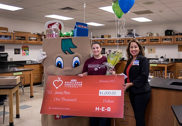 Jamie Flint from Spring Woods High School in Spring Branch ISD is a finalist for the 2017 H-E-B Excellence in Education Awards. (Photo by Laura Skelding)