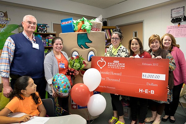 Jennifer Howard from Pine Forest Elementary in Humble ISD is a finalist for the 2017 H-E-B Excellence in Education Awards. (Photo by Laura Skelding)
