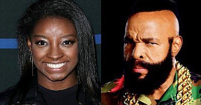 Olympic gymnast Simone Biles and actor Mr. T