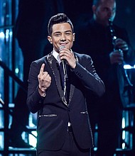 The star of the night as presenter and performer during Premio Lo Nuestro 2017