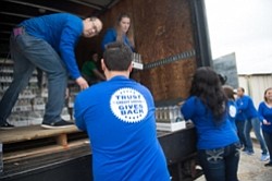 Mission Arlington's food pantry, community closet, and library have been restocked, organized and spruced up, with the help from Texas Trust Credit Union employees.