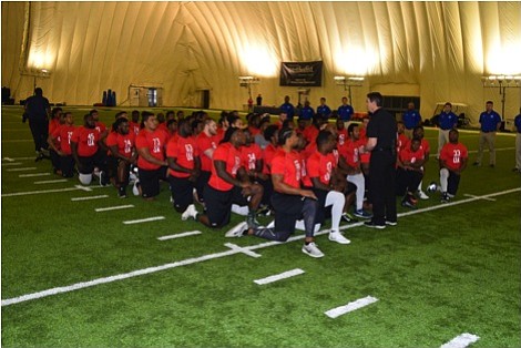I walked into the NRG practice facility for the NFL franchise Houston Texans and saw all the young men stretching …