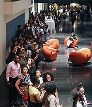 The event at the Virginia Museum of Fine Arts was sold out, with lines of people waiting to get in to see Dr. Davis and the documentary about her life, “Free Angela and All Political Prisoners.”