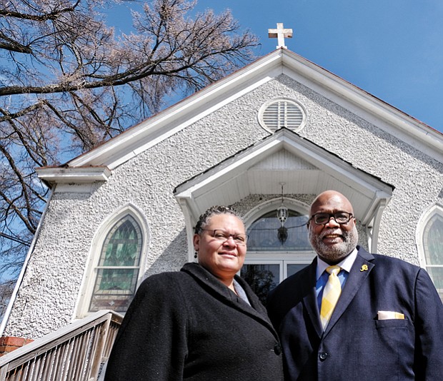New home for City Park Church //
Pastor Joe Ellison and his wife, Kendra Ellison, stand in front of Tenth Street Baptist Church, which is renting space to the Ellisons to operate their independent City Park Church. Location: 2300 Fairmount Ave. in Church Hill. The Ellisons, who previously operated a church and day care in Essex Village in Henrico County, plan for their new church to focus on programs and services for residents of the nearby Fairfield Court public housing community. Pastor Ellison also serves as a chaplain for NASCAR and for sports teams in the Richmond area.  
