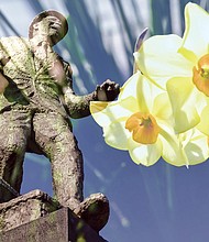 Artistic image of Bojangles statue in Jackson Ward