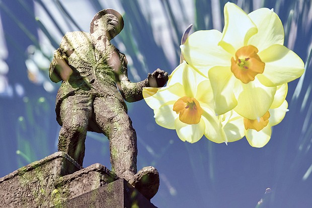 Artistic image of Bojangles statue in Jackson Ward