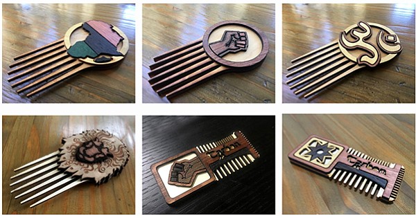 Afro Futuristic Hair Styling Combs produced by Carbon-AR