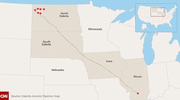 The underground Dakota Access Piipeline would transport 470,000 barrels of crude oil a day, which would be sent to markets and refineries in the Midwest, East Coast and Gulf Coast regions, according to Energy Transfer Crude Oil Co.
