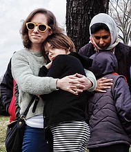 Standing together // families and individuals listen as speakers promote religious freedom, diversity and inclusive communities.