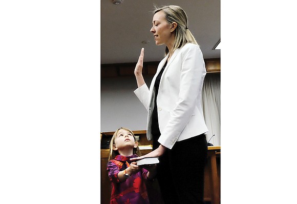 Cindy Menz-Erb, a former nonprofit agency executive who moved to Richmond last year, was sworn in Tuesday as the new ...