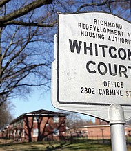 Whitcomb Court in Richmond’s East End is home to roughly 1,300 people living in 447 units. The city plans to demolish the public housing complex, and the nearby former juvenile court and detention complex, for a mixed-income development. 
