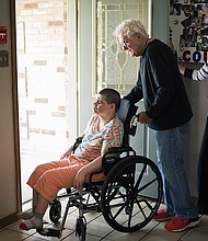 Dortha Biggs and her husband of 32 years, Tom Biggs, visit daughter Lesli at group home as often as they can.