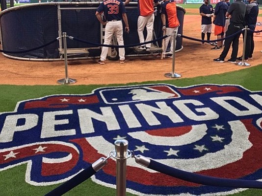 Thousands of excited fans crowded downtown Houston in anticipation for Monday's home opener during Opening Day for the Astros. Thousands of excited fans crowded downtown Houston in anticipation for Monday's home opener during Opening Day for the Astros.