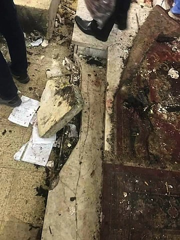 Scenes from inside the church bombing in Alexandria, Egypt on Palm Sunday, April 9, 2017.