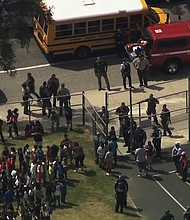 California authorities have responded to a report of a shooting in a San Bernardino school classroom on Monday, April 10, 2017, officials said.
Credit: KTLA