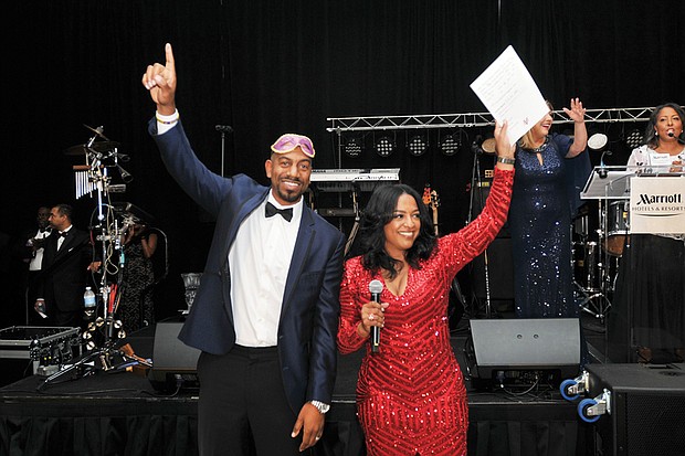 Celebrating VUU // Trevin and Necole Parker Green announce a gift to Virginia Union University of $100,000 to establish an endowed scholarship. The couple, who live in the Washington area, made the announcement last Friday at VUU’s 5th Annual Scholarship Gala and Masquerade Ball hosted by Mayor Levar M. Stoney at a Downtown hotel. Mrs. Green, an alumna of VUU, and her husband are successful entrepreneurs. She operates The Elocen Group, a business management firm in construction, interior design, health care, facilities and logistics and information technology.  Mr. Green is a fitness trainer who specializes in swimming pool exercise programs.