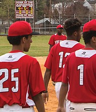 Thomas Jefferson High School baseball players enjoy the new electronic scoreboard at the West End school’s field thanks to the Thomas Jefferson Class of 1964 and the TJ Viking Fund stepping up to the plate with fundraising efforts.